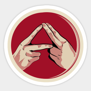 alt J triangle delta hands Sticker